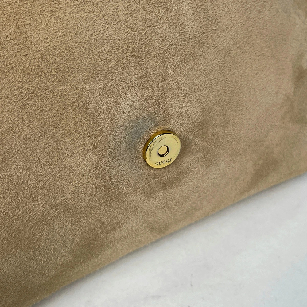 Gucci Heart Motif Shoulder Bag Crossbody Suede Beige - Picture 6 of 7